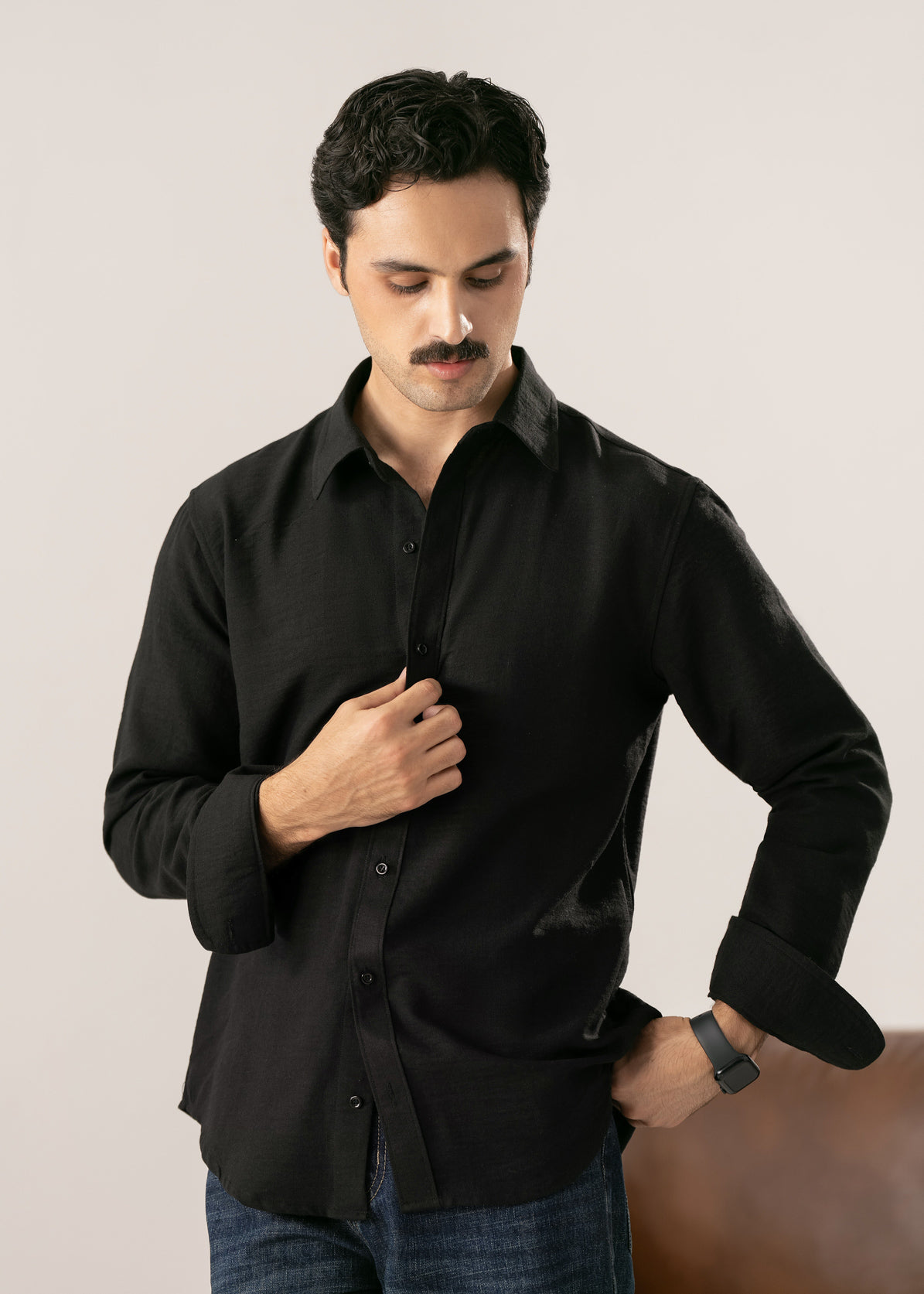 Noir Black Casual Shirt - Men