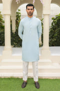 Sky Blue Kurta with White Trouser - Men