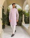 Lilac Kurta Trouser & Waistcoat - Men - 3 Piece