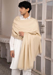 Beige Wool Shawl - Men