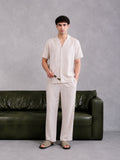Beige Cotton Blended Coord Set - 2PC - Men