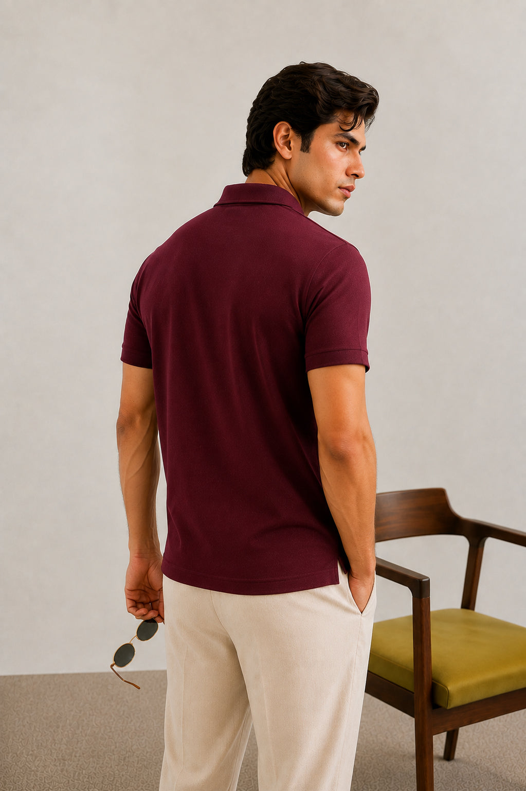 Maroon Basic Polo - Smart Fit- Men