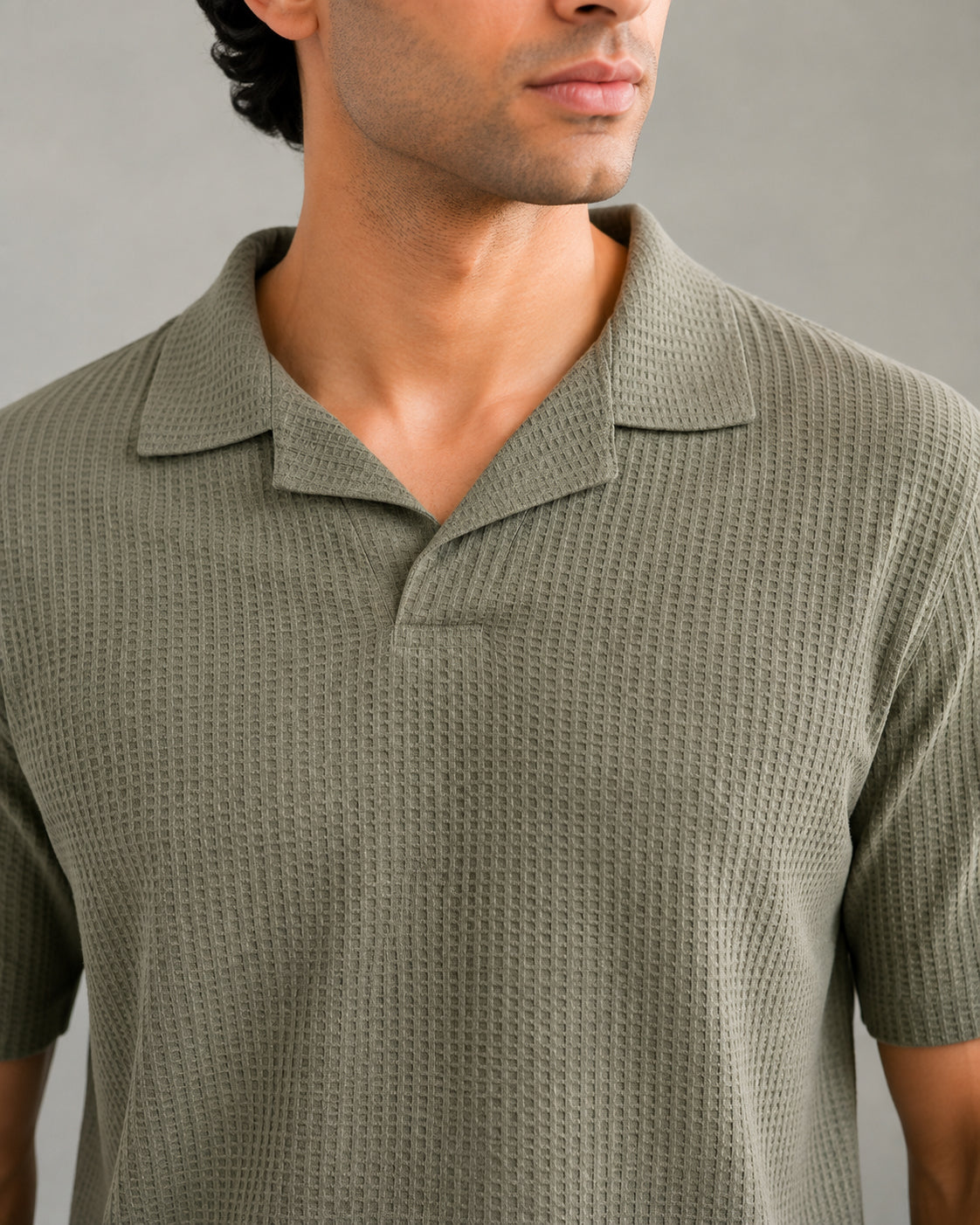 Olive Waffle Revere Polo - Smart Fit - Men - Men