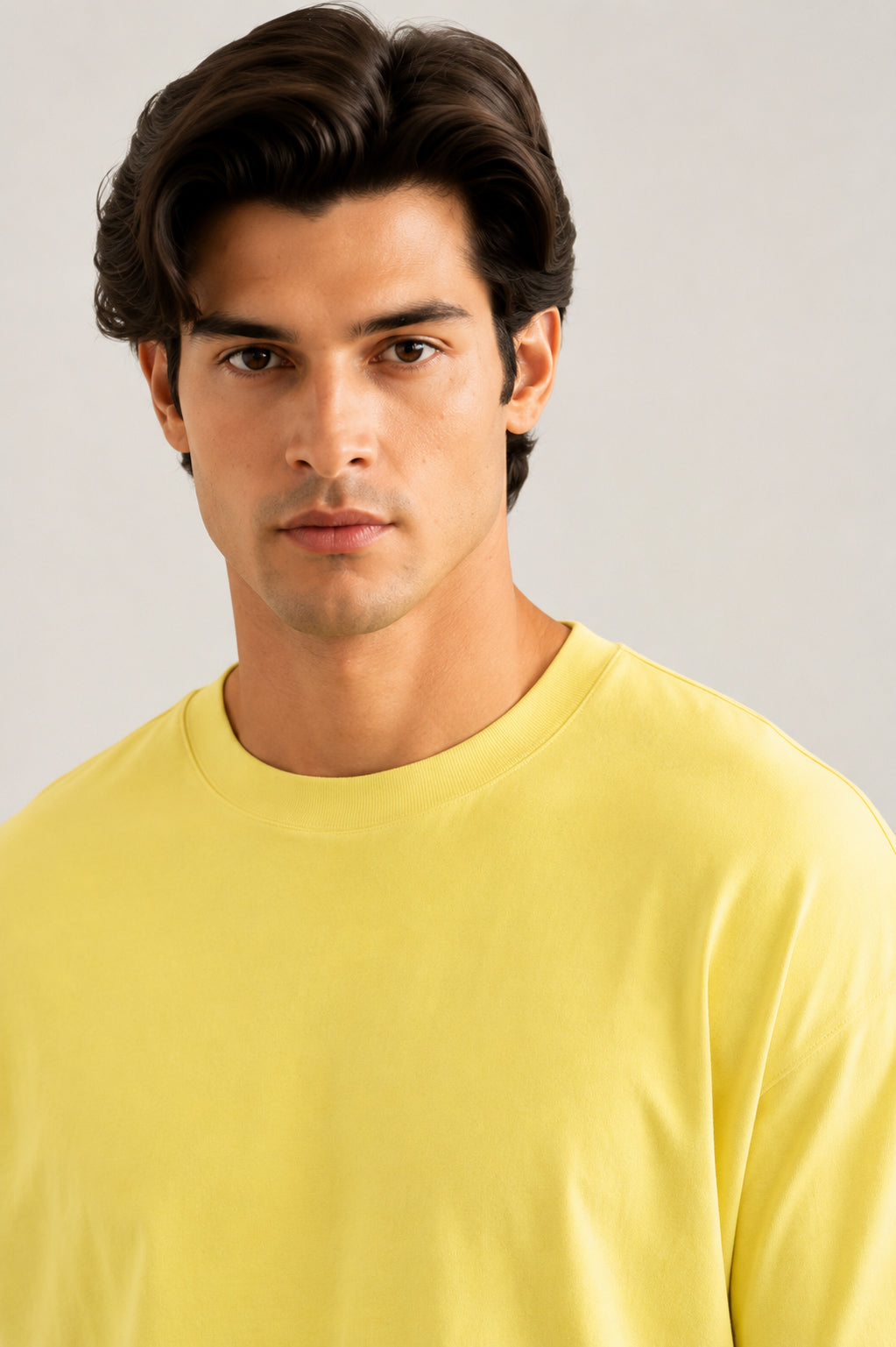 Yellow Interlock Oversized Tee - Men