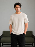 Off White Waffle Knit Oversized Tee - Men