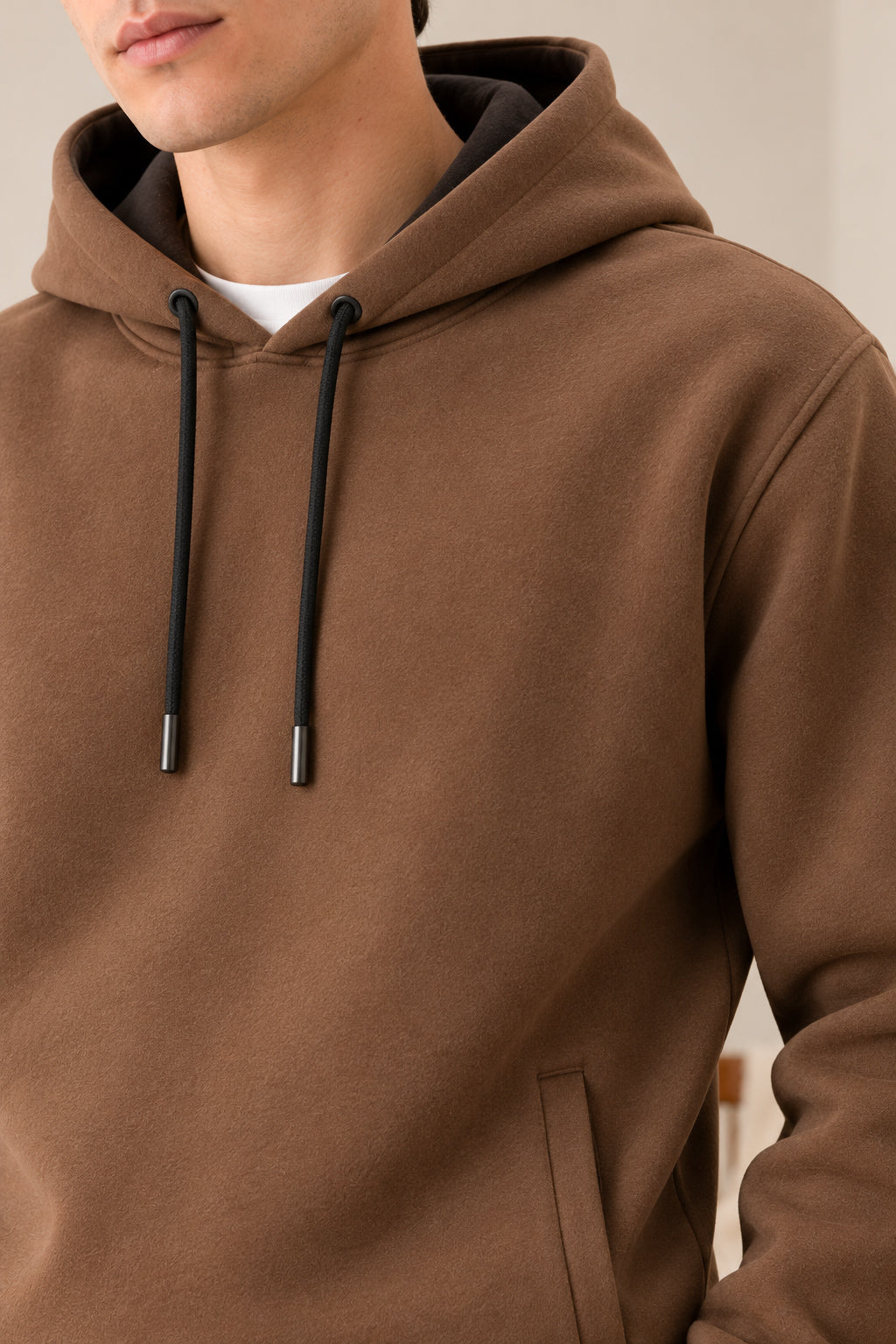 Fondent Brown Fleece Hoodie - Men