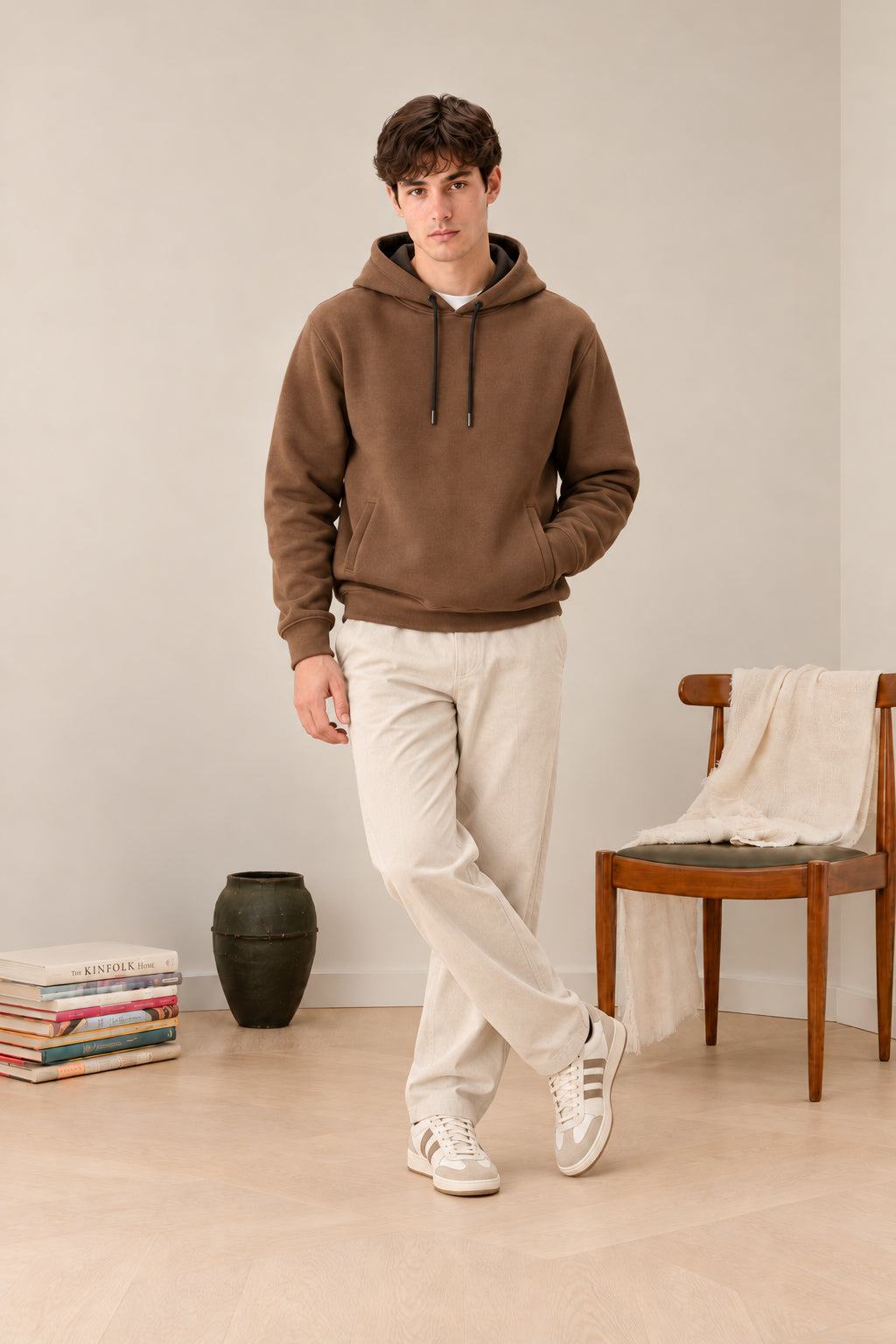 Fondent Brown Fleece Hoodie - Men