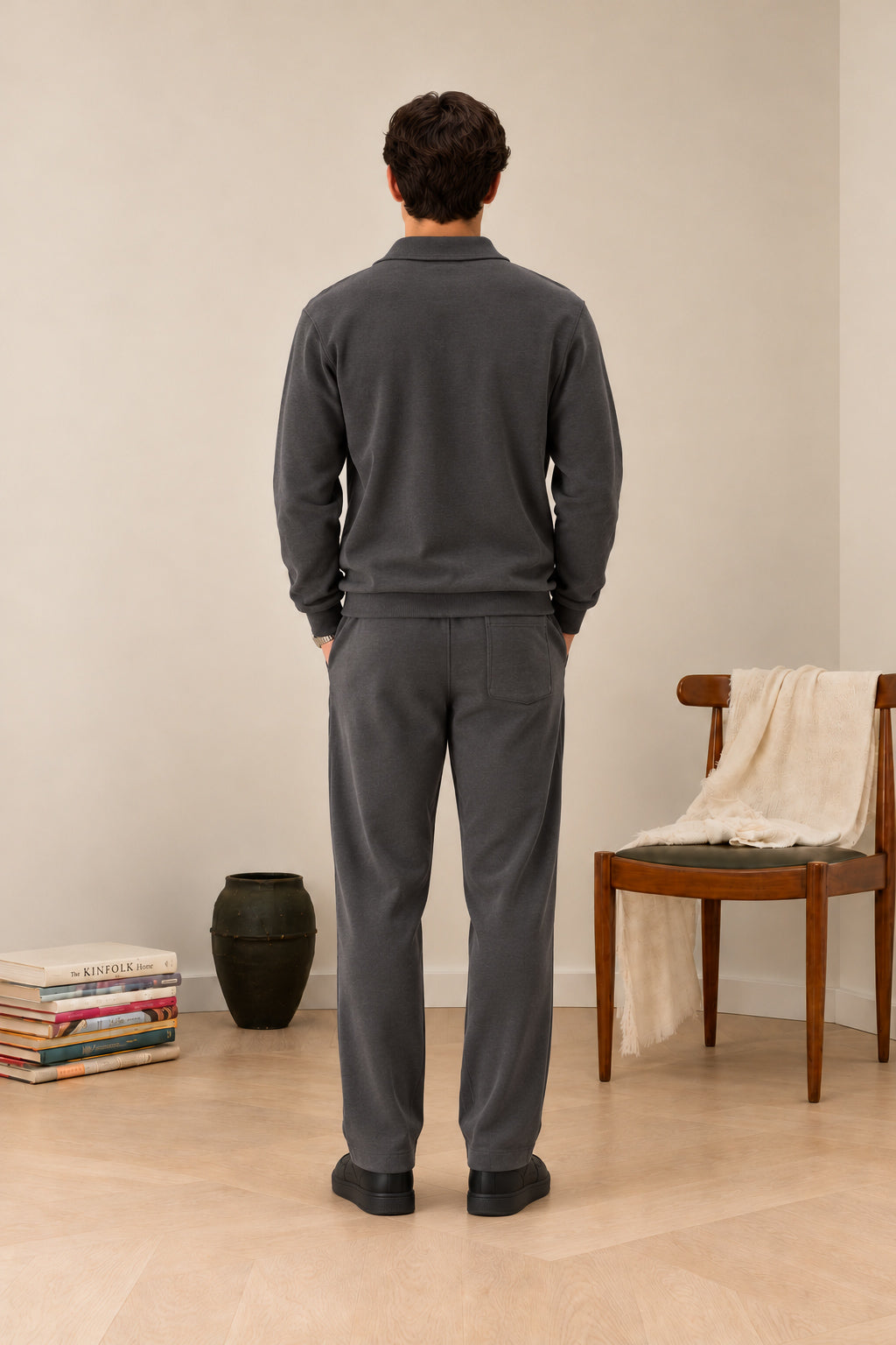 Deep Grey Interlock Co-ord Set - Men