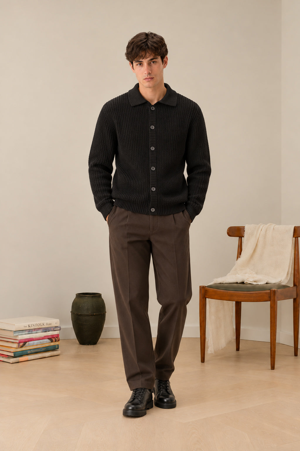 Black Button Down Cardigan