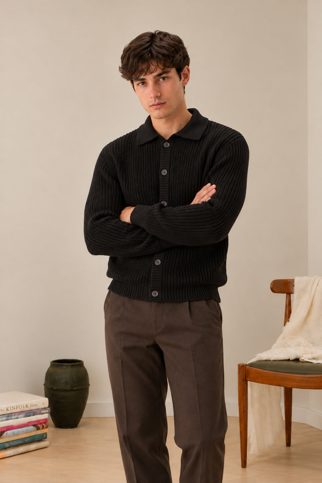 Black Button Down Cardigan