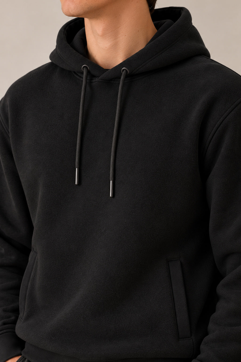 Black Puller Fleece Hoodie - Men