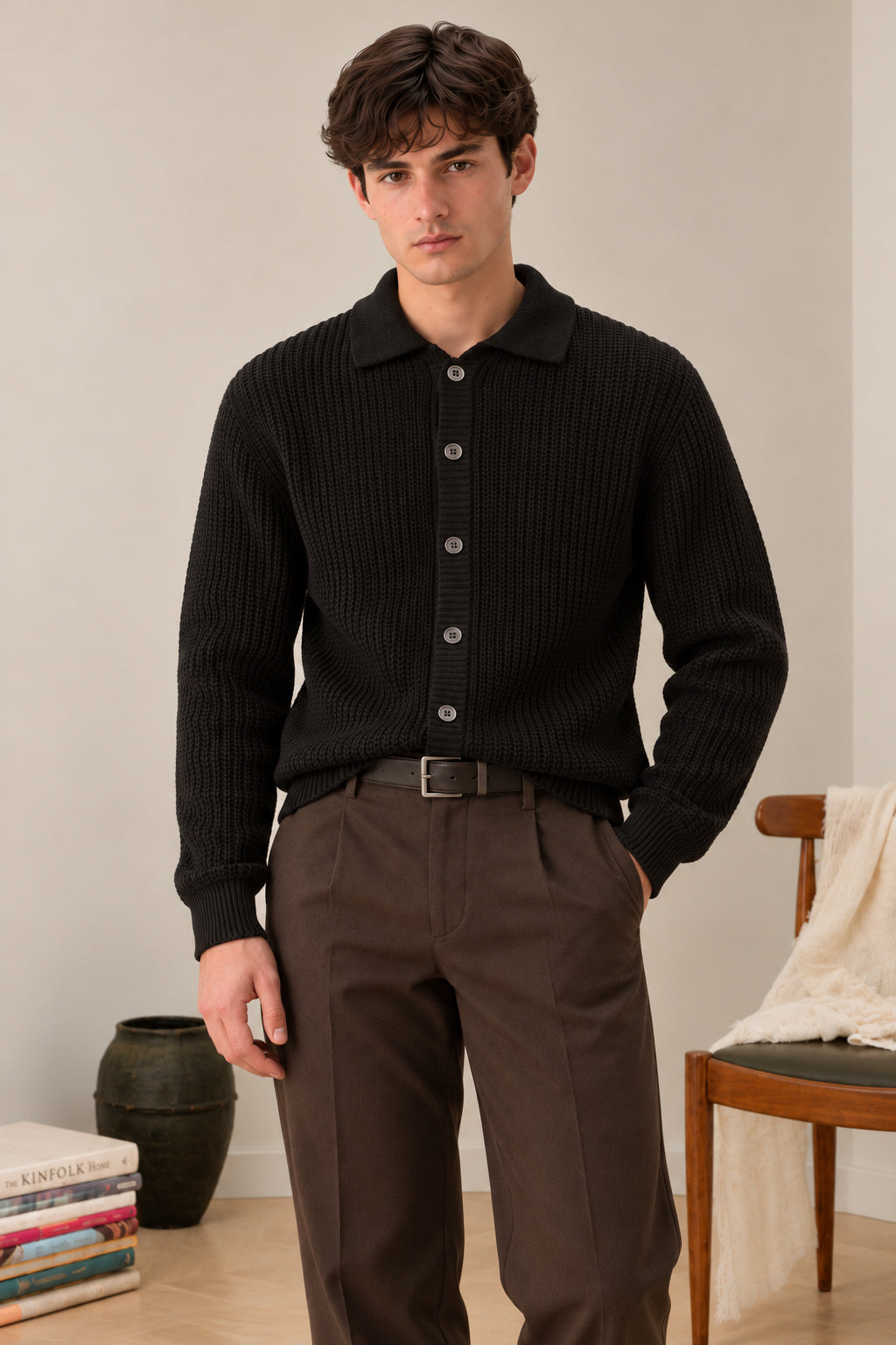 Black Button Down Cardigan