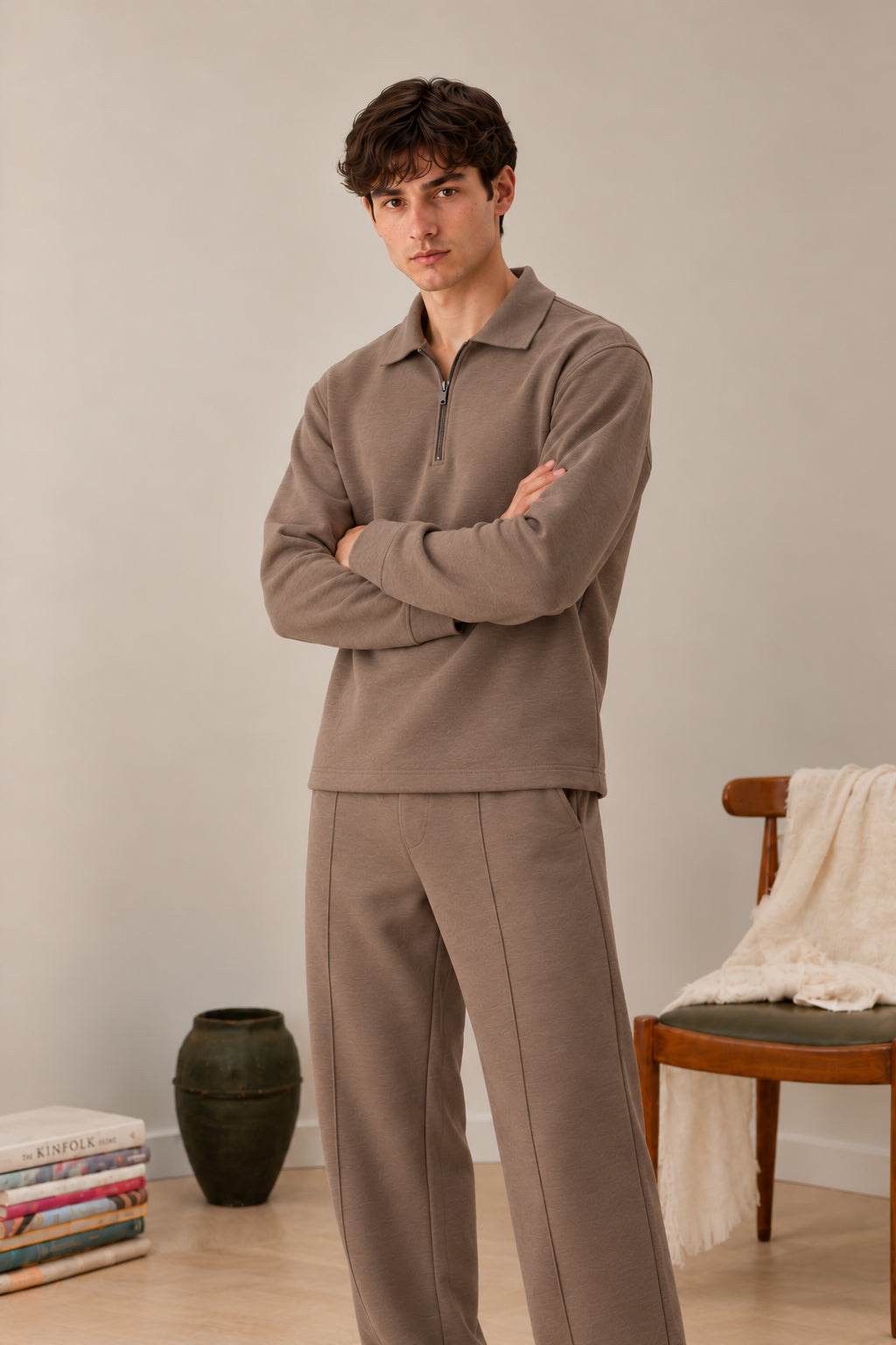 Light Brown Interlock Co-ord Set