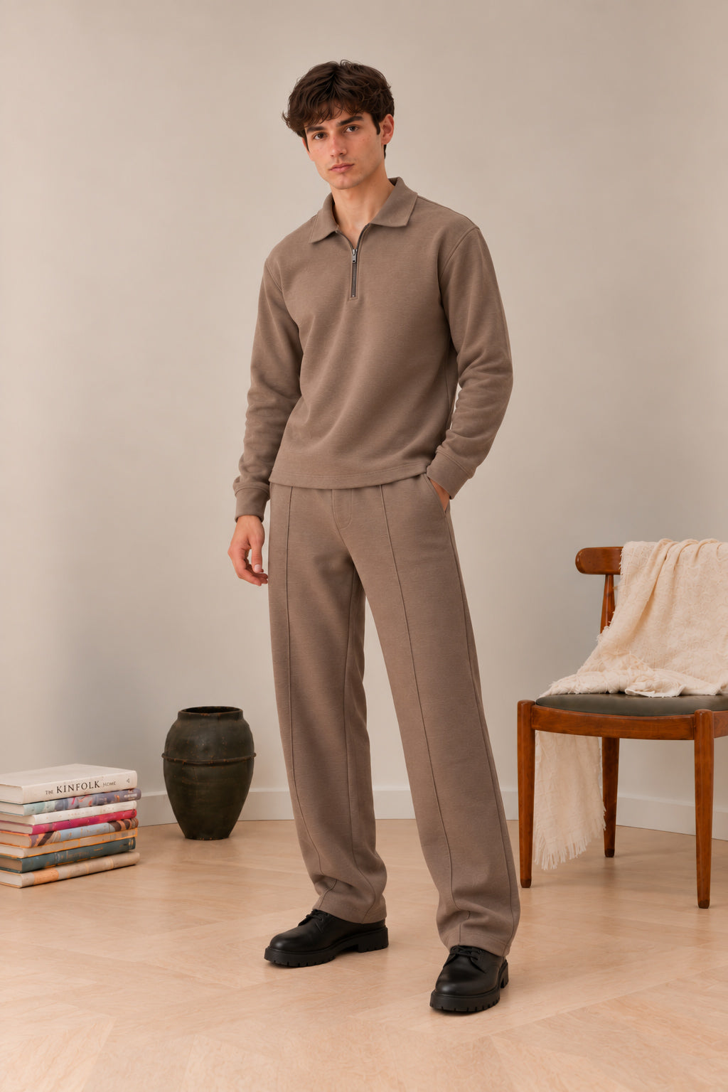 Light Brown Interlock Co-ord Set