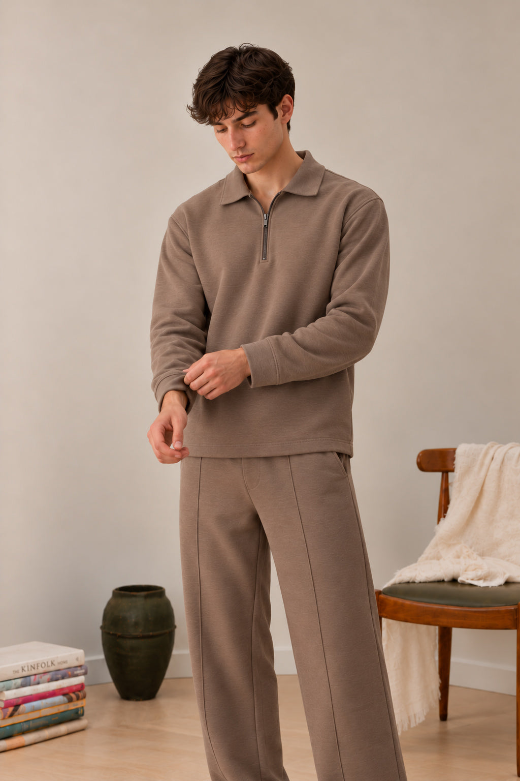 Light Brown Interlock Co-ord Set