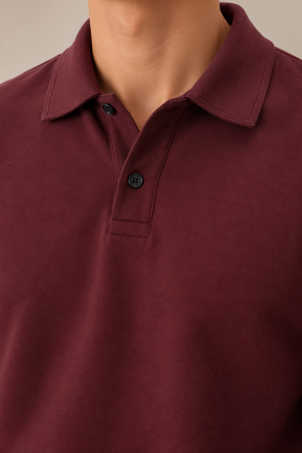 Burgundy Terry Polo