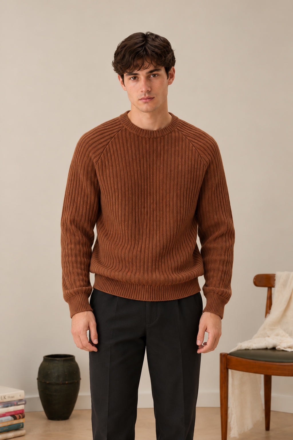 Brown Raglan Sweater