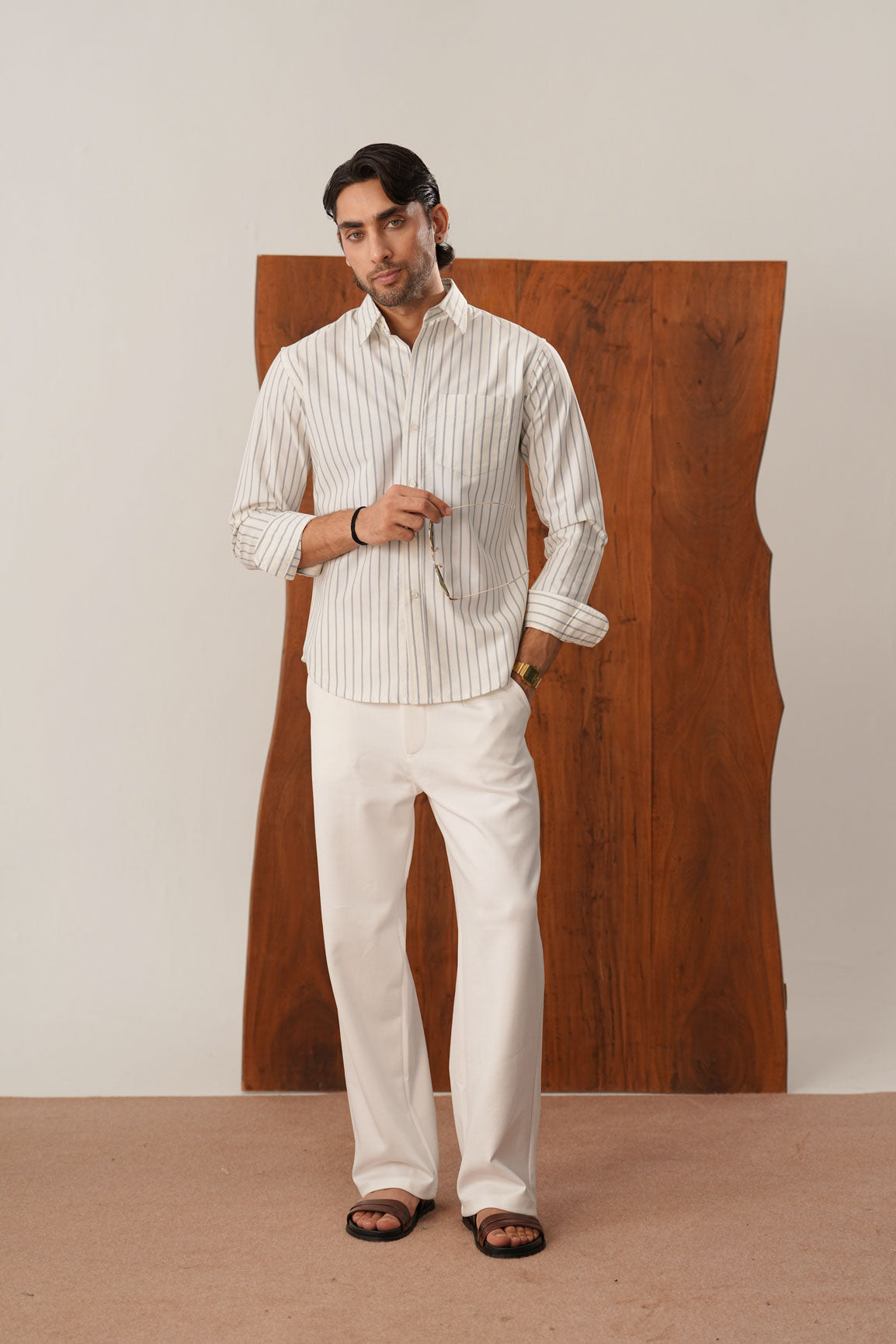 Riviera Blue Wide Stripe Casual Shirt - Men