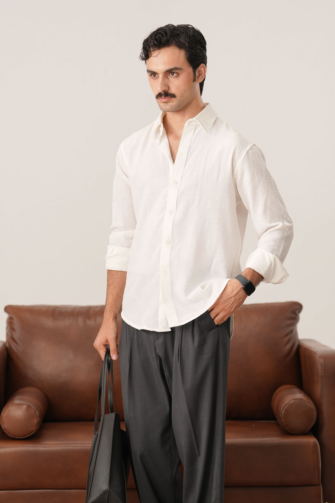 Alba White Casual Shirt - Men