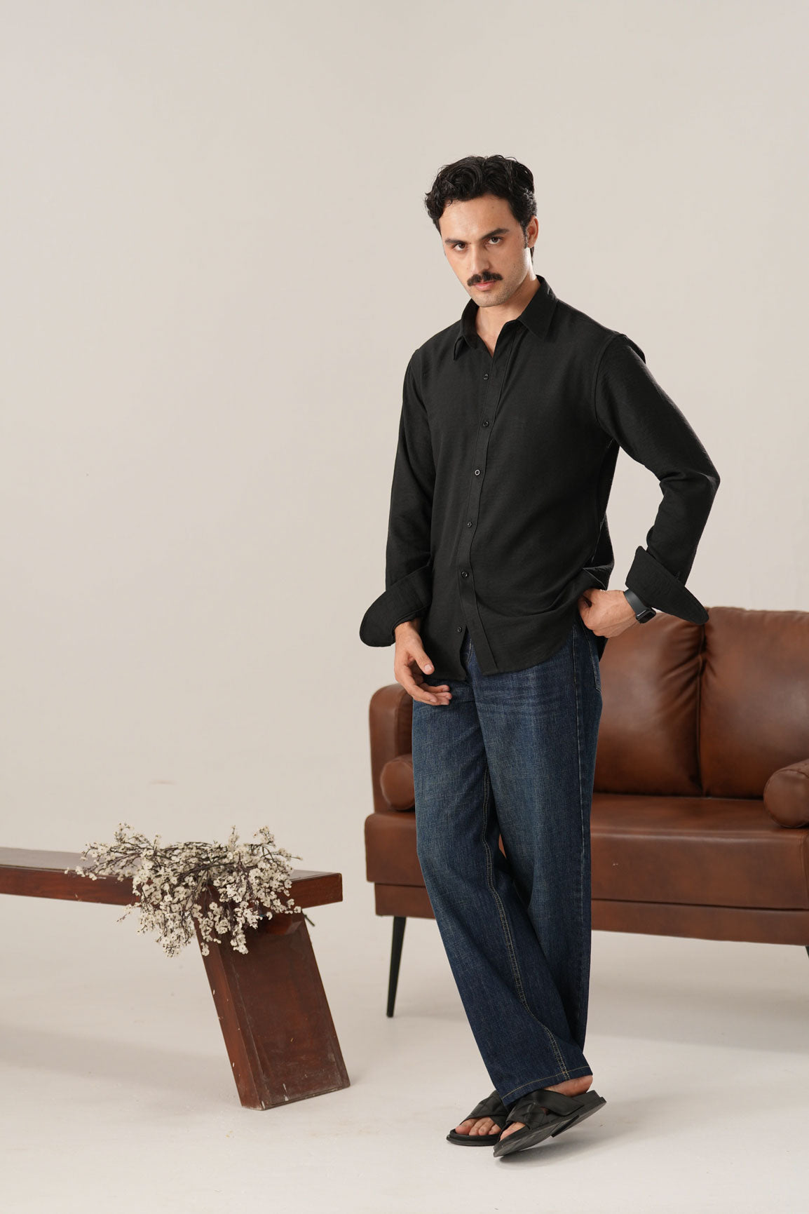 Noir Black Casual Shirt - Men