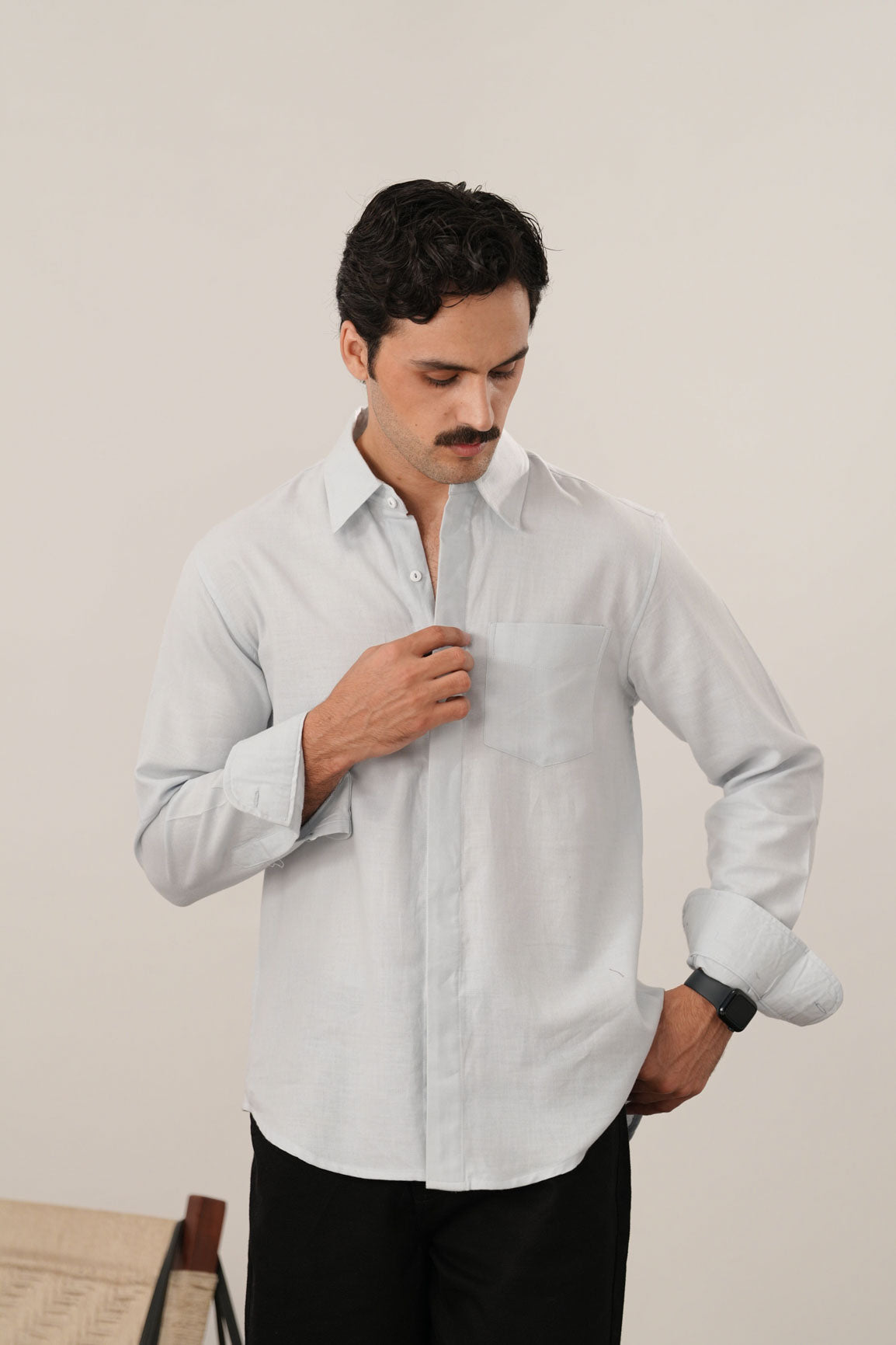 Powder Blue Casual Shirt - Men
