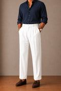 Off-White Side Elasticated Double-Pleat Straight Dress Pants