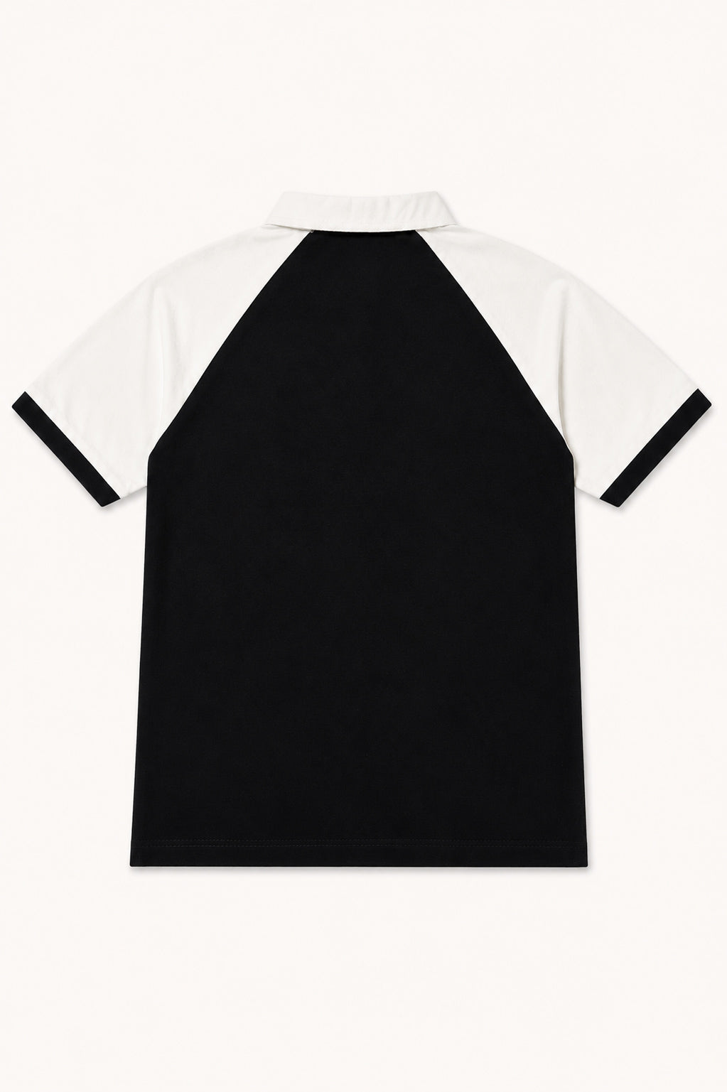 Black & White Contrast Raglan Polo - Men - Men