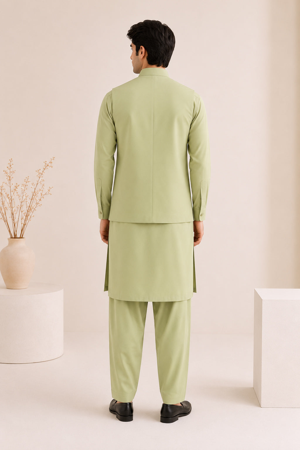 Mint Blended Waistcoat - Straigth Cut - Men - Men