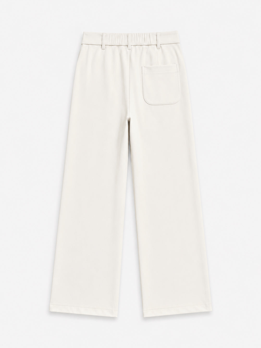 White Pleated Straight Fit Pants  - Men