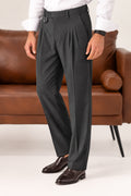 Grey Coin-Pocket Relaxed Dress Pants