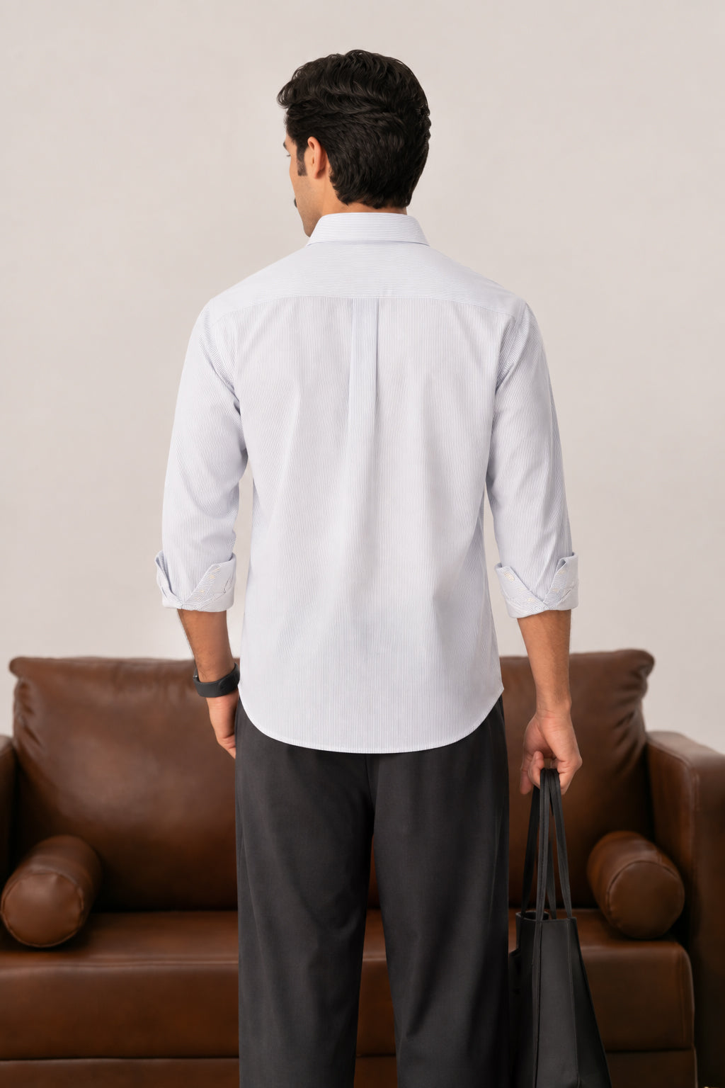 Light Blue Pinstripe Casual Shirt - Men