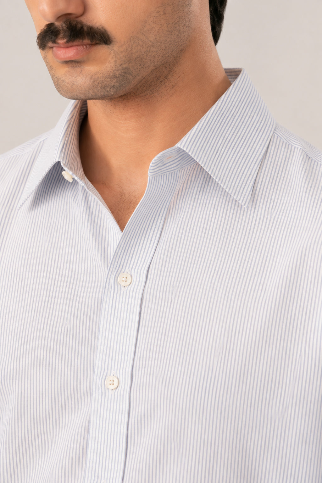 Light Blue Pinstripe Casual Shirt - Men