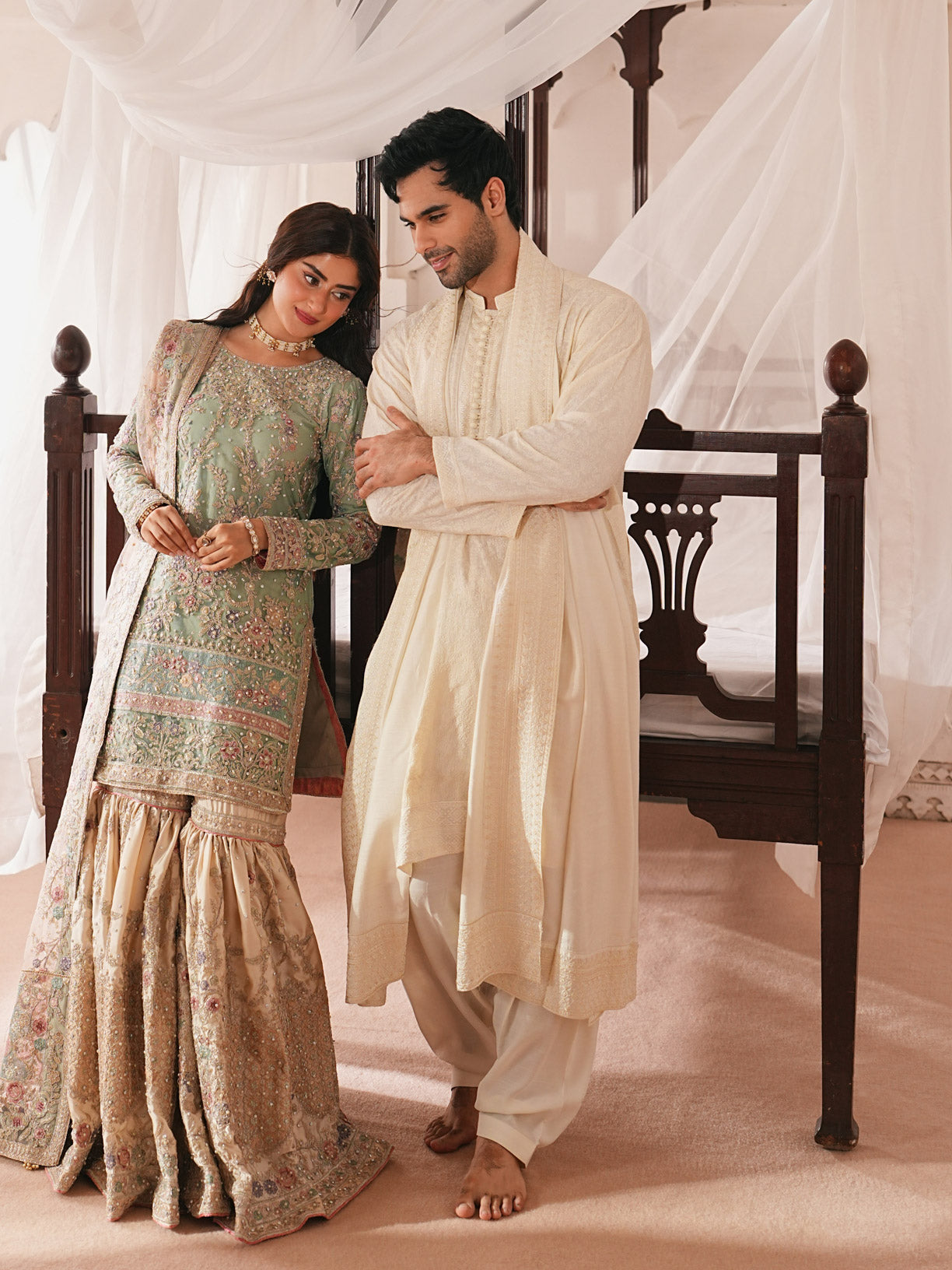 Noor - Bosky Raw Silk Embroidered Kurta Trouser