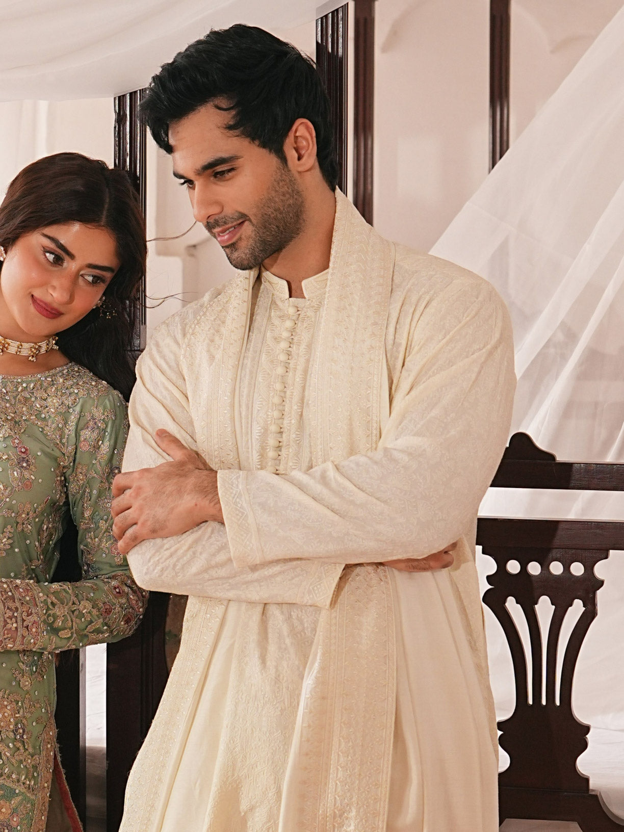 Noor - Bosky Raw Silk Embroidered Kurta Trouser