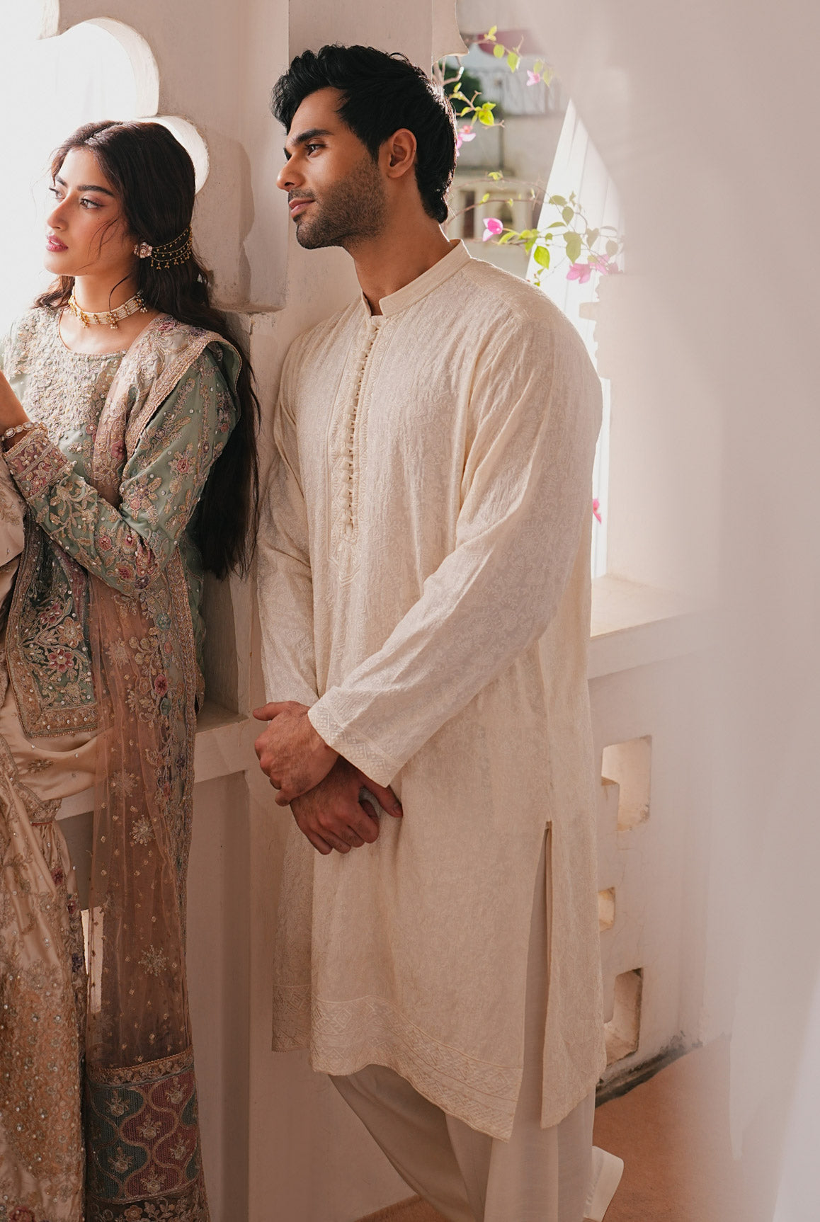 Noor - Bosky Raw Silk Embroidered Kurta Trouser