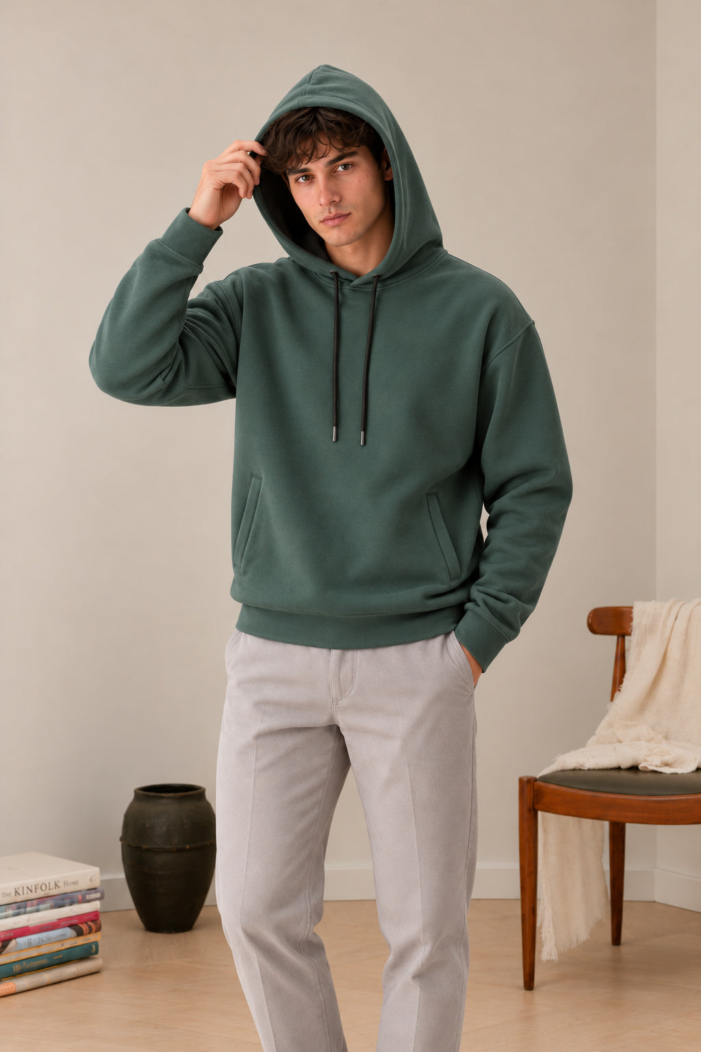 Dark Green Interlock Hoodie