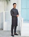 Charcoal Grey Shalwar Kameez and Waistcoat - 3PC - Men