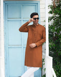 Camel Cotton Kurta Trouser - Men