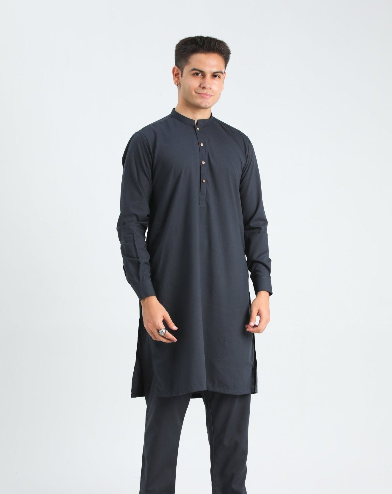 Shop Charcoal Grey Kurta Trouser for Men in Pakistan | Muraqsh Eastern ...