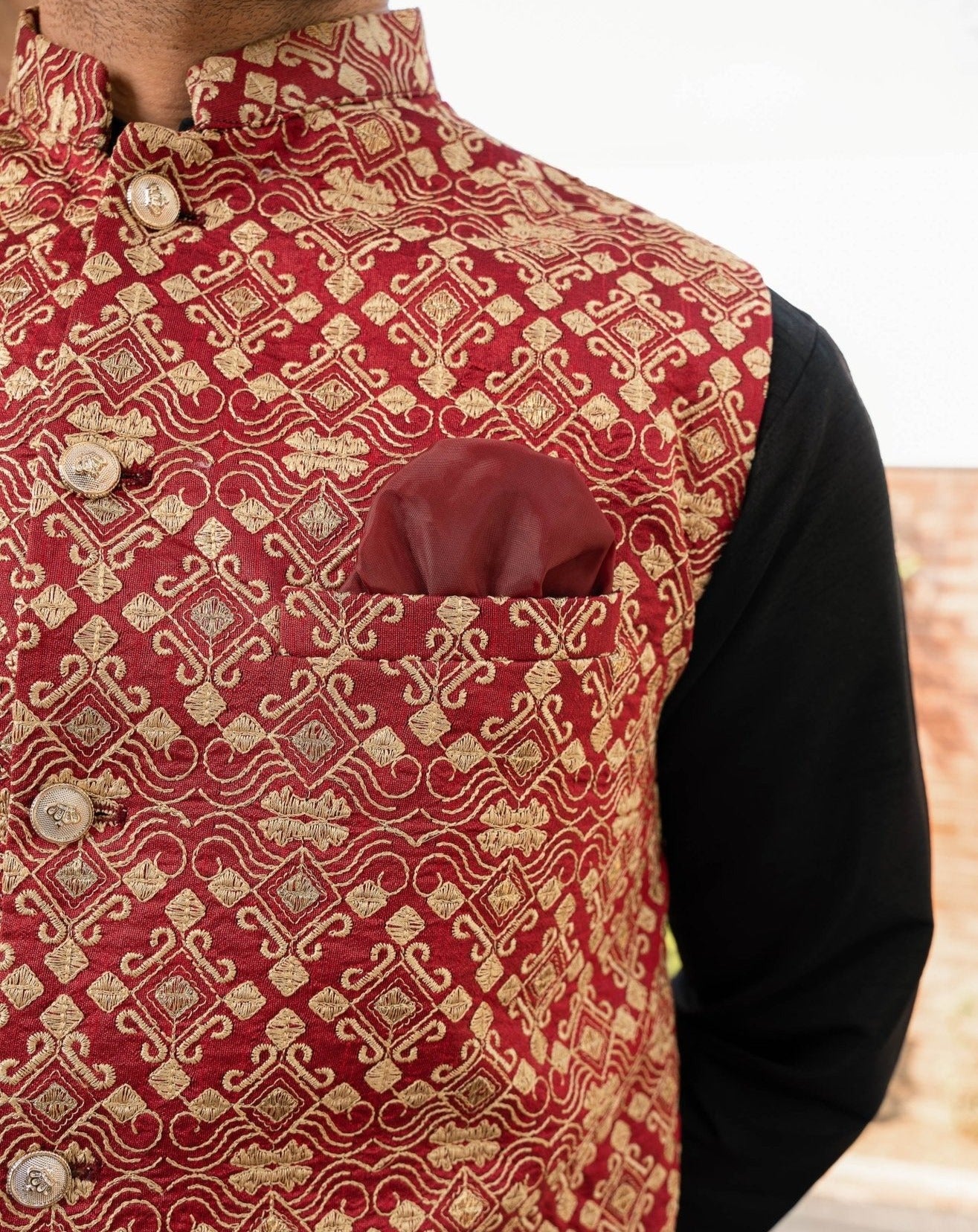 Red and hot sale gold waistcoat